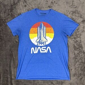 Vintage Style NASA Fifth Sun Space Shuttle Blue T Shirt Size- Medium